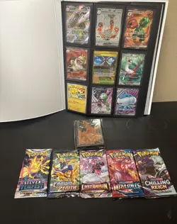 Pokemon Card Binder Lot! 5 Sealed packs, EX, IR, Full Art, ASpec! - Image 1