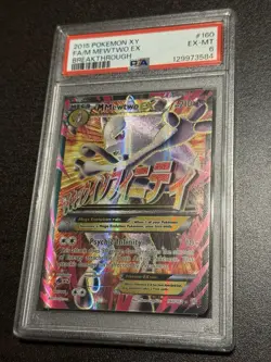 Pokemon Mewtwo EX Full Art Holo Ultra Rare TCG XY: Breakthrough Card 160 PSA 6 - Image 1