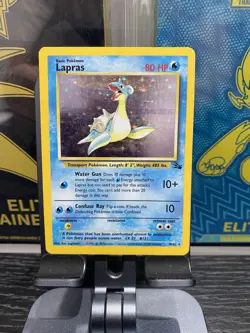 Pokemon TCG Lapras Fossil Holo Card 10/62 #97 - Image 1