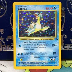 1999 Fossil Set Lapras Holo #10/62 Rare WOTC Pokemon Card NM - Image 1