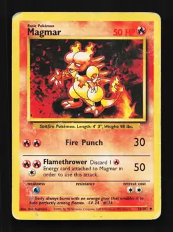 Magmar 36/102 HP Base Set English Pokemon Card TCG - Image 1