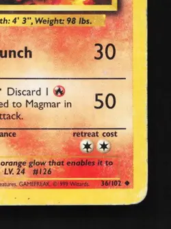 Magmar 36/102 HP Base Set English Pokemon Card TCG - Image 3