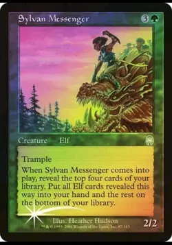 Magic the Gathering SYLVAN MESSENGER #87/143 Apocalypse Foil Green Unc. 2013 NM - Image 1