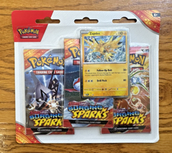 Pokemon TCG: Scarlet Violet: Surging Sparks 3 Pack Booster Blister! New, Sealed! - Image 1