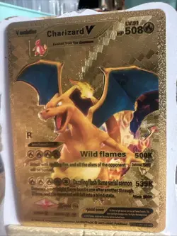 Charizard V ~ Gold foil Fan Art 🖼 Hp508 card NM - Image 1