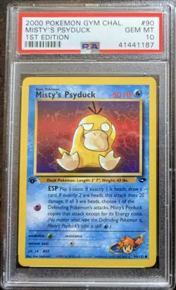 Pokemon Misty's Psyduck 1st Edition PSA 10 90/132 Gym Challenge - Image 1