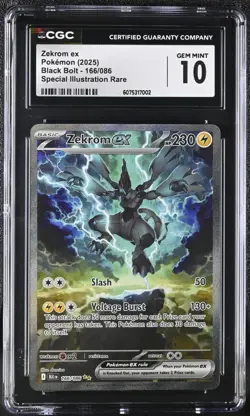 Pokemon Zekrom ex 166/086 2025 Black Bolt - Special Illustration Rare CGC 10 - Image 1