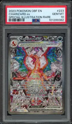 2023 Pokemon Obsidian Flames Charizard EX 223/197 PSA 10 Gem Mint SIR - Image 1
