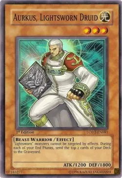 Aurkus, Lightsworn Druid - 1st Edition Light of Destruction MP YuGiOh - Image 1