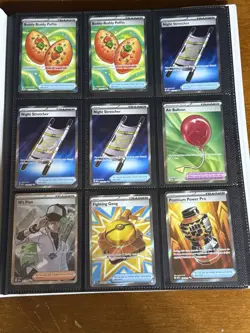 Lot of 30 Pokemon Cards “Trainers, Items & Stadiums” + New White Flare Binder - Image 1