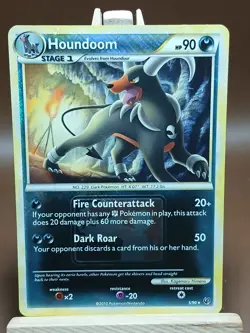 LP Houndoom 5/90 Promo Crosshatch Holo Undaunted (2010) Pokemon Card - Image 1