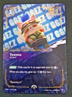Teemo Scout Promo Card 197b/298 Riftbound League of Legends TCG Nexus Pack Rare - Image 1