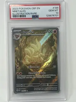 Pokemon TCG Ninetales Obsidian Flames Holo Card 199/197 PSA10 - Image 1