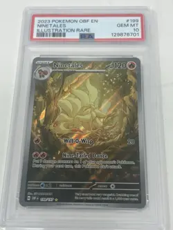 Pokemon TCG Ninetales Obsidian Flames Holo Card 199/197 PSA10 - Image 3