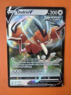 Dodrio V 201/264 Fusion Strike Ultra Rare Holo Pokemon TCG Card NM - Image 1