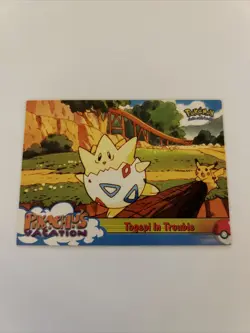 Togepi in Trouble 45 TOPPS Pikachu's Vacation Black Label Pokemon Card LP - Image 1