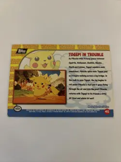 Togepi in Trouble 45 TOPPS Pikachu's Vacation Black Label Pokemon Card LP - Image 2