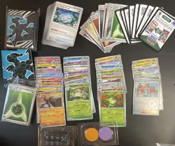 Pokemon Black Bolt ETB Reverse Holo Bulk Card Lot + Sleeves, Dividers, Dice!! - Image 1