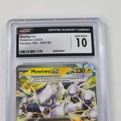 CGC 10 Mewtwo EX 058/182 Paradox Rift Full Art Holo Double Rare Pokemon Card Gem - Image 2