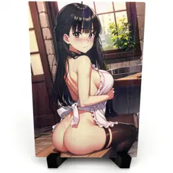 Sexy Hot Anime Waifu Maid Girl Doujin Lewd Goddess Story Holographic Art Card - Image 1