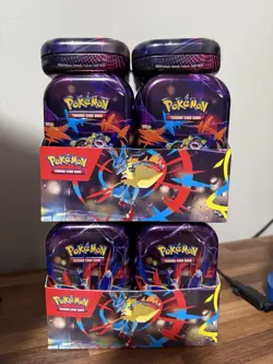 22x Mega Evolution EMPTY Mini Tins + Collectible Card & Sticker - Pokemon TCG - Image 1