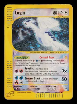 Pokemon Card Lugia 149/147 Aquapolis Crystal HOLO SWIRL Vintage Rare MP 2002 - Image 1