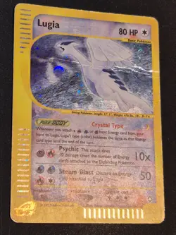 Pokemon Card Lugia 149/147 Aquapolis Crystal HOLO SWIRL Vintage Rare MP 2002 - Image 4
