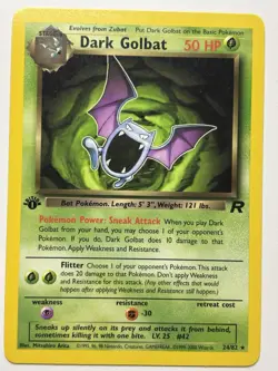 Dark Golbat 24/82 1st Edition Nonholo Team Rocket NM Vintage Pokemon Card - Image 1