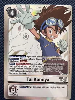 Digimon Card Game Tai Kamiya BT21-102 SEC World Convergence Foil NM - Image 1