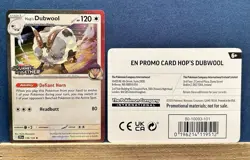 2025 POKEMON STAGE 1 HOP'S DUBWOOL JTG EN 136/159 RARE HOLO EN PROMO CARD - Image 1