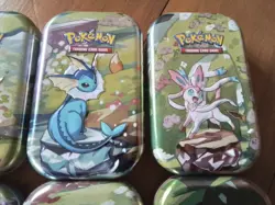 8 POKEMON Prismatic Evolutions Mini Tin empty promo art rare sr eevee flareon ex - Image 3