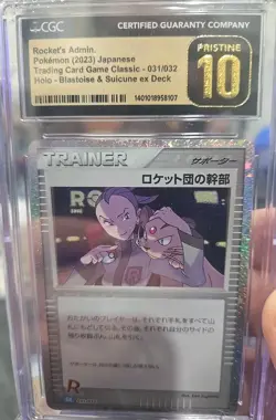 Rockets Admin Pokemon 2023 JPN TCG Classic Holo CGC Pristine 10 - Image 1
