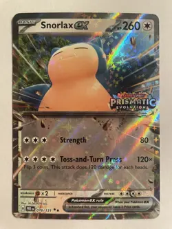 Snorlax EX 076/131 STAMPED Prismatic Evolutions Double Rare Pokemon - Image 1