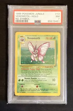 Venomoth 13/64 Holo Rare No Symbol Jungle Set Pokemon PSA 7 NM - Image 1