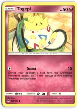 Pokemon Togepi Common SM - Unbroken Bonds 136/214 NM - Image 1