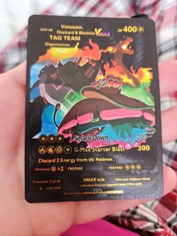 Venusaur Charizard Blastoise Vmax Black Foil Fan Art Textured Collector Pokemon - Image 2