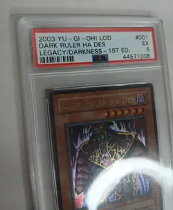 2003 Yu-Gi-Oh! Dark Ruler Ha Des Legacy/Darkness 1st Edition PSA Grade 5 EX - Image 2