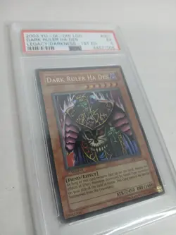 2003 Yu-Gi-Oh! Dark Ruler Ha Des Legacy/Darkness 1st Edition PSA Grade 5 EX - Image 3