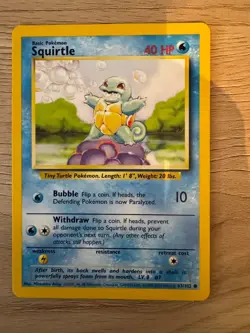 SQUIRTLE - Base Set - 63/102 - Common - Pokemon Card - Unlimited Edition - NM - Image 1