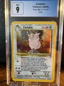 CLEFABLE HOLO CARD 5/130 CGC 9 POKEMON BASE SET 2 - Image 2