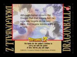 Gohan Vegeta 52 DragonBall Z 1998 Trading Card - Image 2