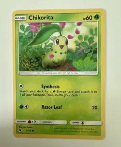 1x Chikorita 5/214 Lost Thunder Pokemon TCG Card LP - Image 1