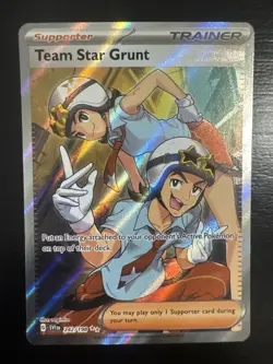 Pokemon TCG Team Star Grunt Scarlet & Violet Holo Ultra Rare Card 242/198 - Image 1