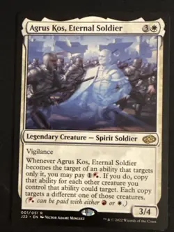 1x Agrus Kos, Eternal Soldier (001) Jumpstart 2022 LP MTG Magic x1 MKE - Image 1