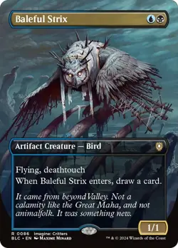 Baleful Strix (Borderless) [Bloomburrow Commander] Magic MTG - Image 1