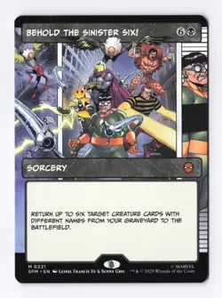Behold the Sinister Six! (Borderless) 0221 (M) MTG Marvel's Spider-Man (SPM) - Image 1