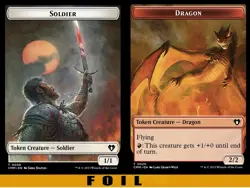 1x MTG - SOLDIER \ DRAGON TOKEN #09/20 - FOIL - Commander Master - Image 1