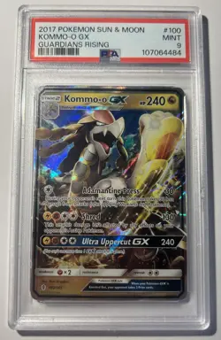 2017 Pokemon Kommo-o GX Sun&Moon 100 Guardians Rising PSA 9 MINT Holo Rare POP67 - Image 1