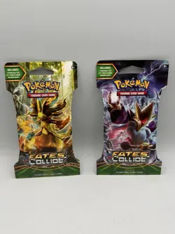 2x Fates Collide SLEEVED Booster Pack Artwork SEALED Pokemon TCG XY - Image 1