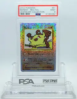2002 POKEMON LEGENDARY COLLECTION MANKEY #81 REVERSE HOLO PSA 9 MINT #41384382 - Image 1
